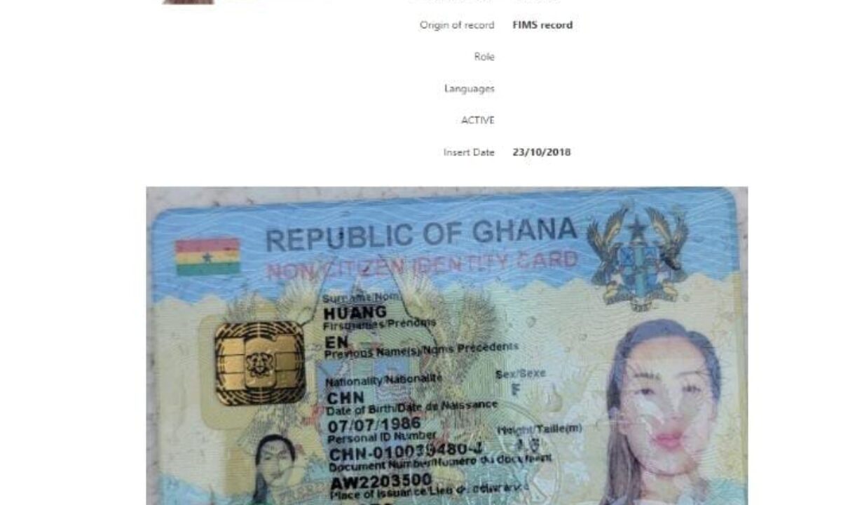 NIA CLARIFIES CONTROVERSY OVER POSSESSION OF GHANA CARD BY CHINESE WOMAN –HUANG EN