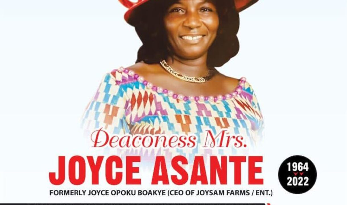 DEACONESS JOYCE ASANTE TO BE BURIED ON OCTOBER 8