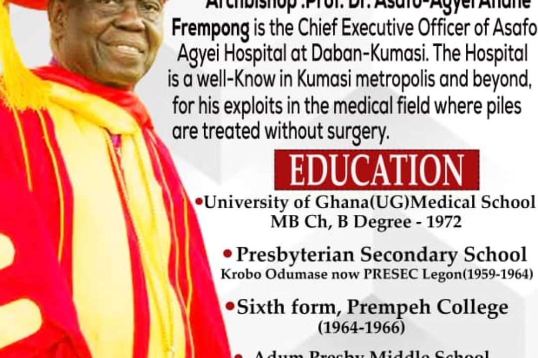 PROF.ASAFO-AGYEI TO CELEBRATE 50YRS IN MEDICAL PRACTICE ON OCT.23RD