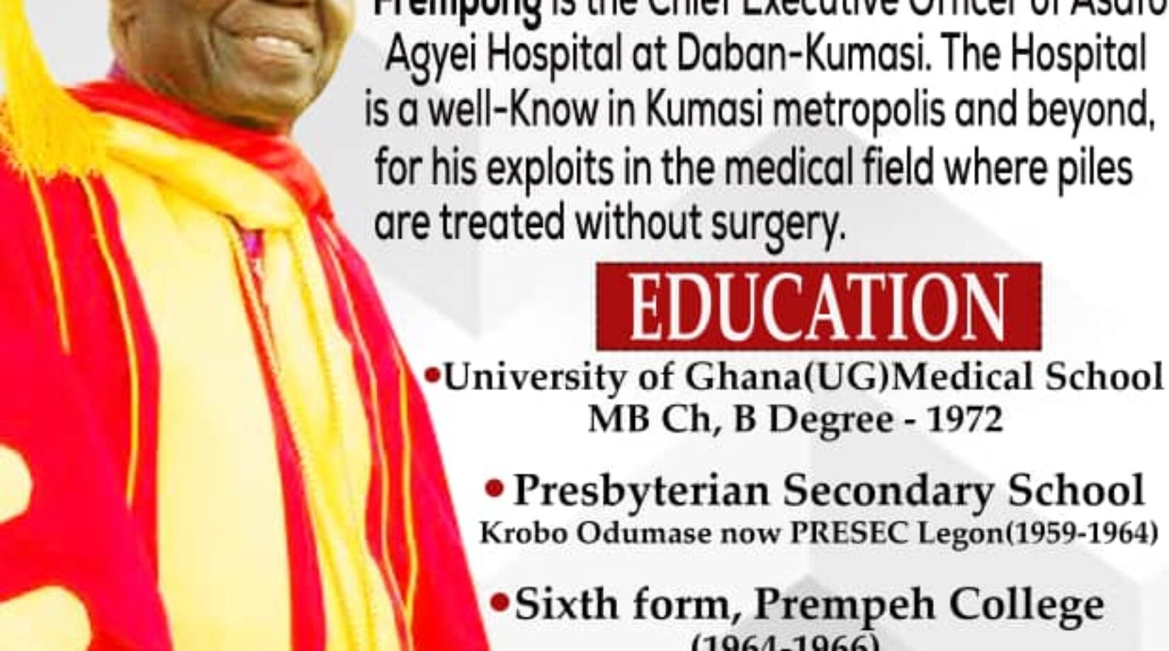 PROF.ASAFO-AGYEI TO CELEBRATE 50YRS IN MEDICAL PRACTICE ON OCT.23RD