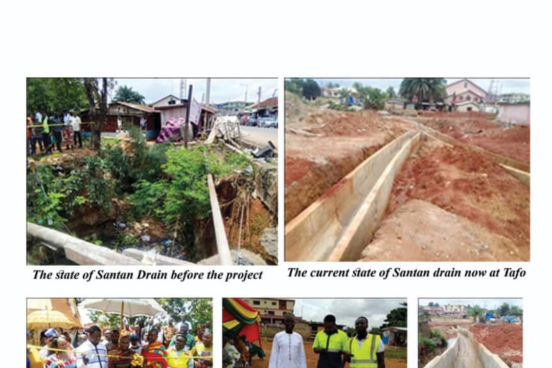 TAFO SANTAN STORM DRAINS PROJECT: Residents commend Alhaji & Madina Company Ltd for quality work done