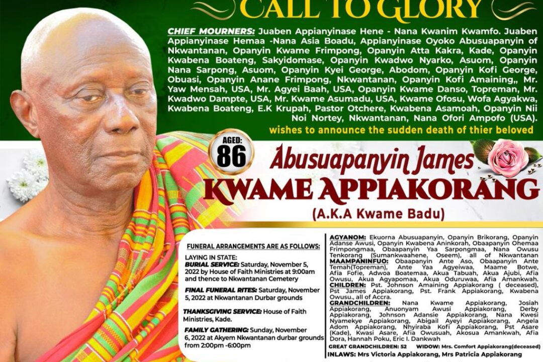 JAMES APPIAKORANG BURIES DAD ON SATURDAY NOVEMBER 5.