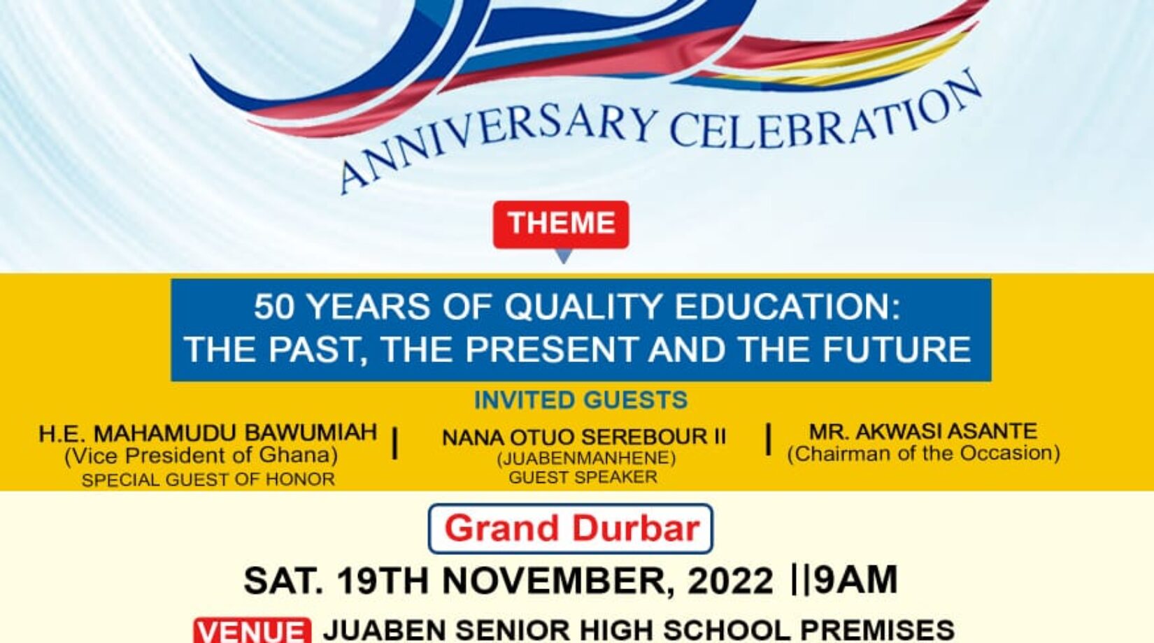 JUABEN SENIOR HIGH SCHOOL 50TH ANNIVERSARY LAUNCHED