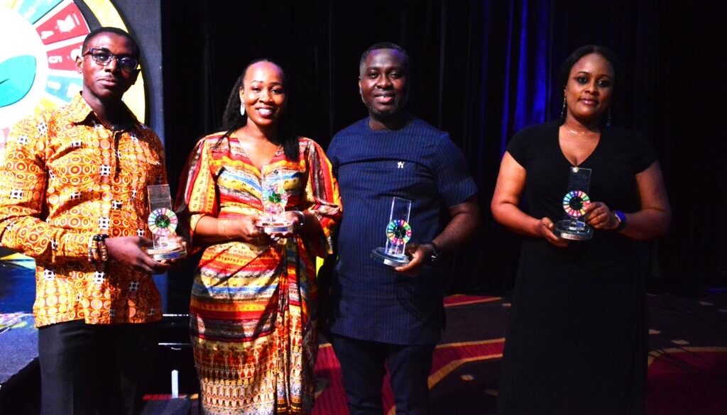 MTN Team displays their awards after the SSI event in Accra