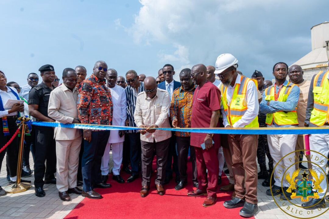 NANA AKUFO-ADDO COMMISSIONS CONTAINER TERMINALS, DRY DOCK AT TAKORADI HARBOUR