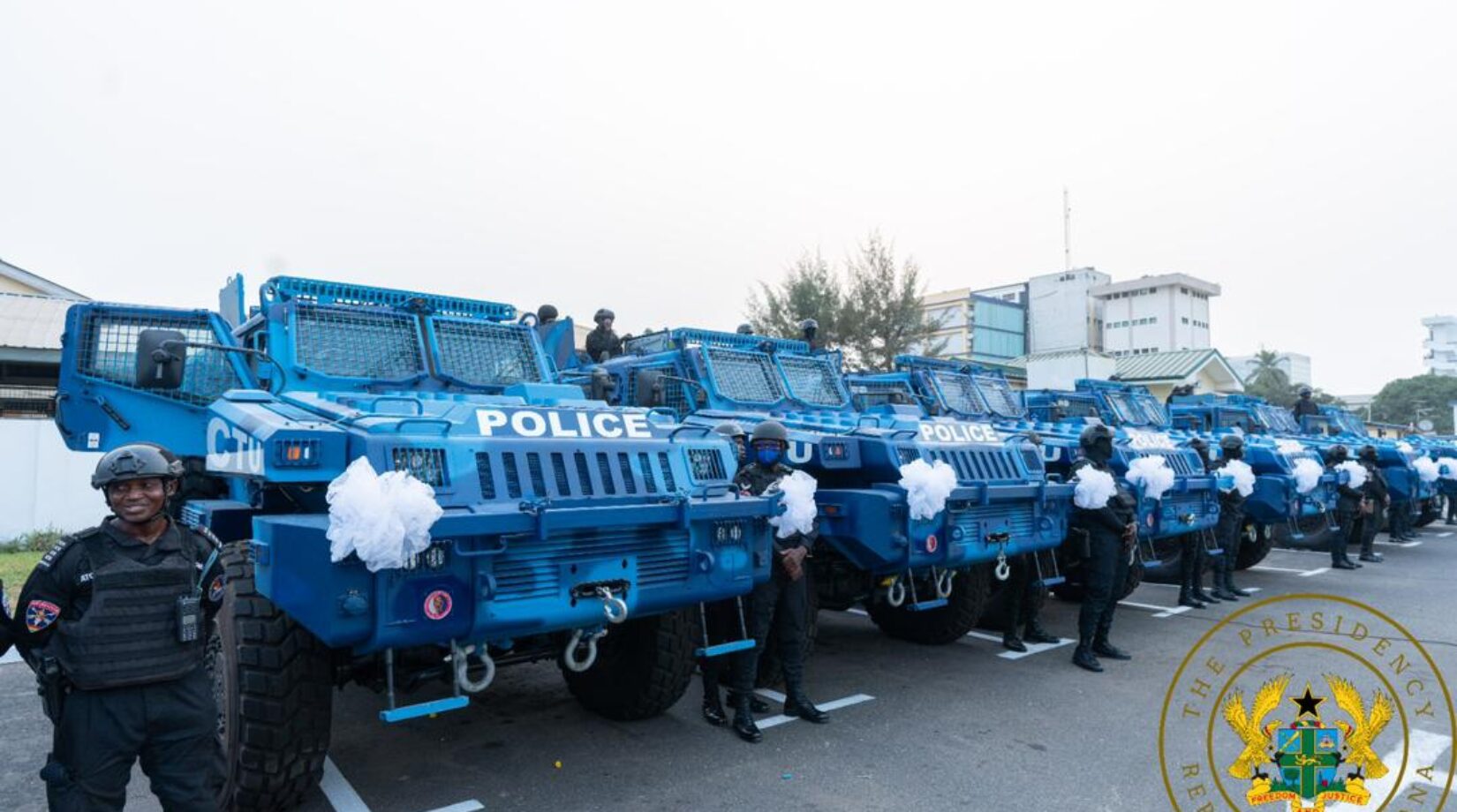 PRES. AKUFO-ADDO PRESENTS 100 VEHICLES, 600 MOTORBIKES, 6 APCs TO POLICE SERVICE