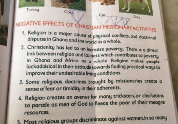 Dep.Education Minister goes wild, says Textbook content on disadvantages of Christianity obnoxious