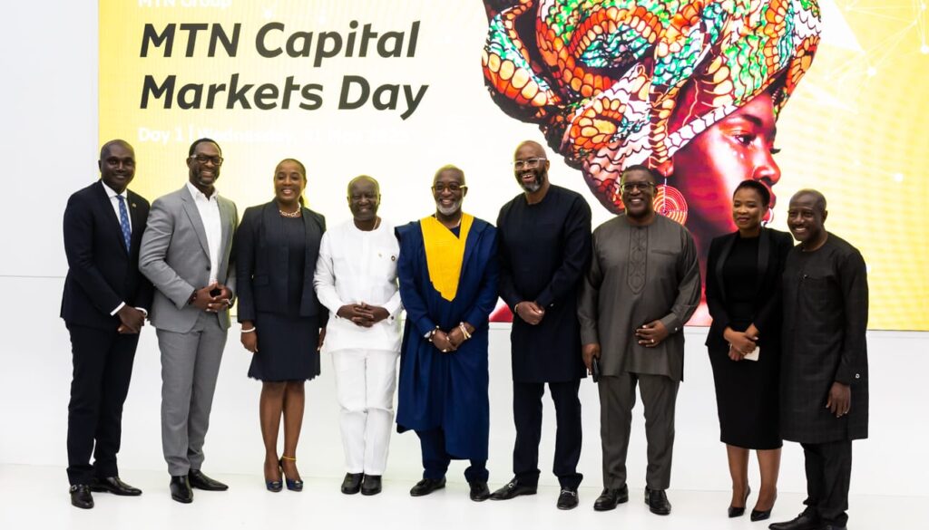 Hon. Ken Ofori Atta(4th left) with MTN Executives and delegation from Ghana