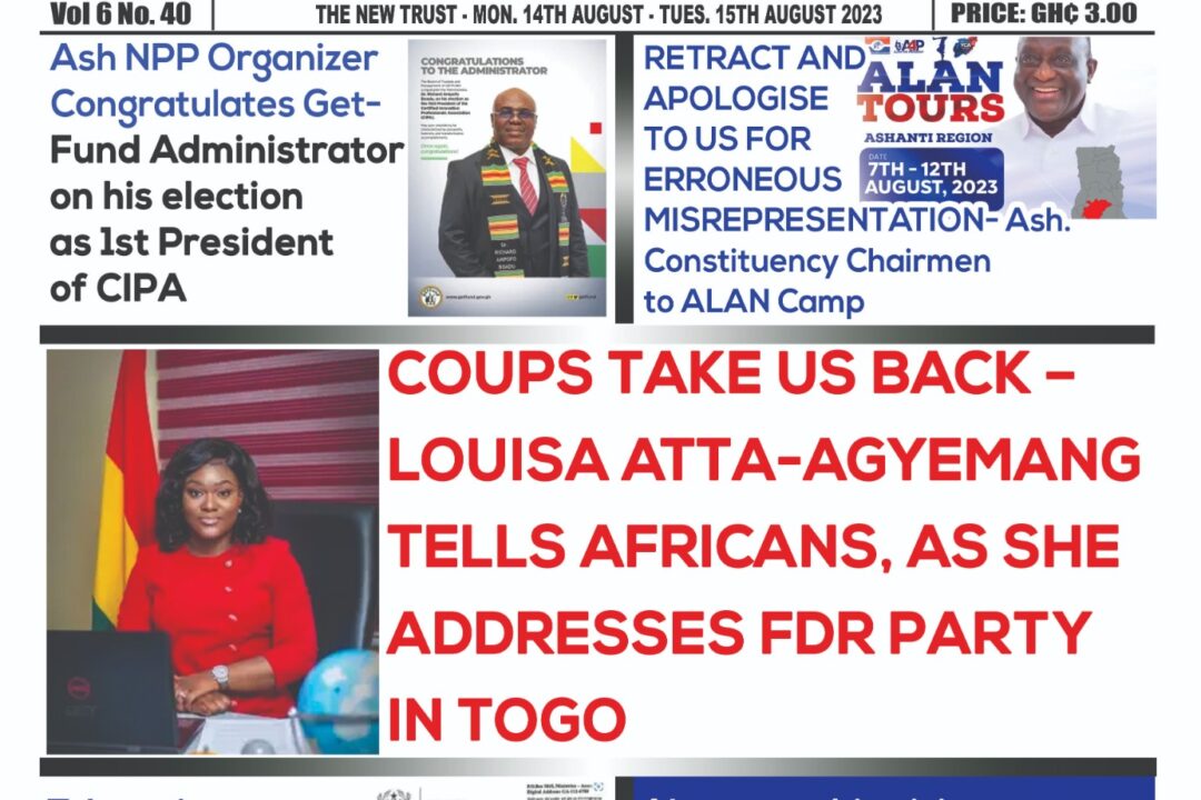 Mon,14th August,2023 Edition of The New Trust Newspaper