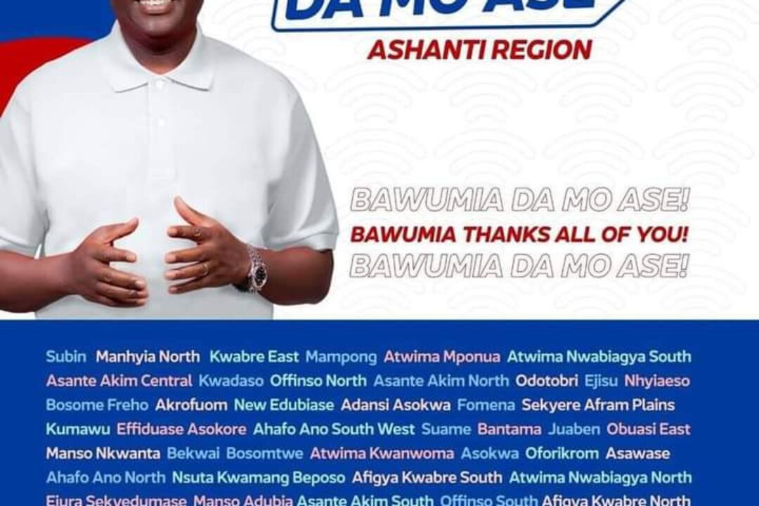 “THANK YOU FOR VOTING FOR OUR PREFERRED ASPIRANT” – ASH.REGION ELECTORAL AREA COORDINATORS TO MPs AND CHAIRMEN