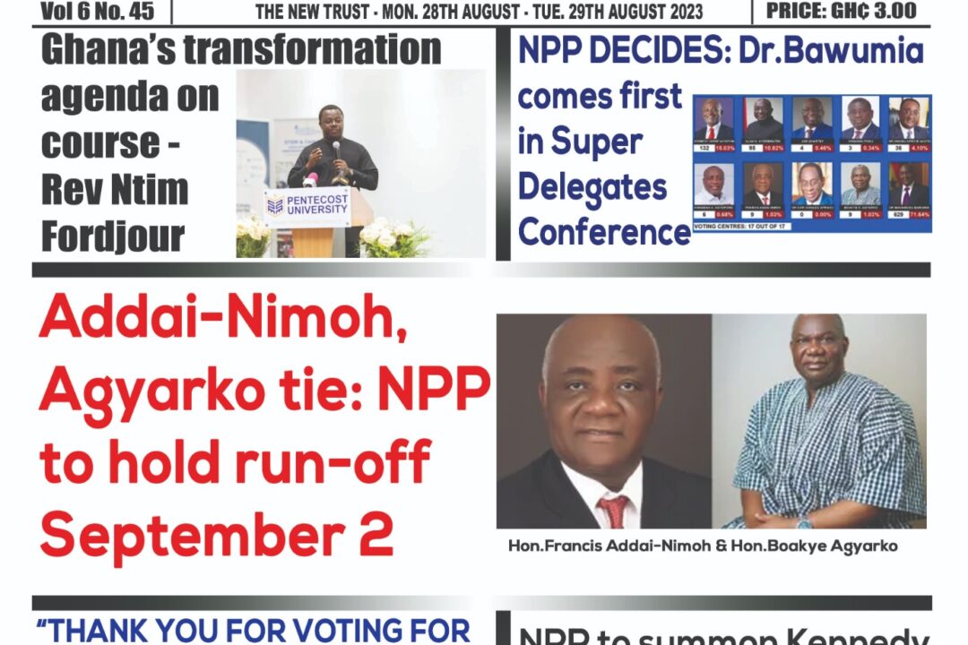 Mon.28th August,2023 Edition of The New Trust Newspaper