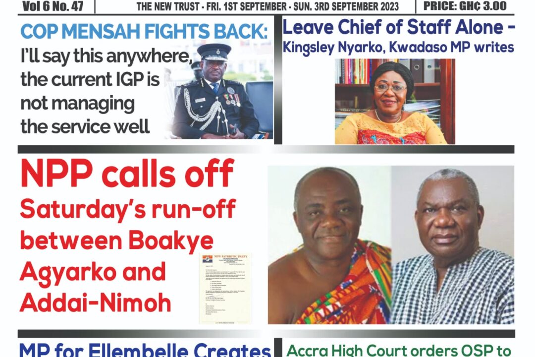 Friday,1st Sept.2023 Edition of The New Trust Newspaper