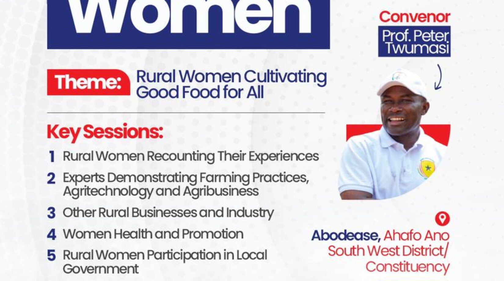 Prof. Peter Twumasi Honors Women in Ahafo Ano South West on Int’L Day of Rural Women.
