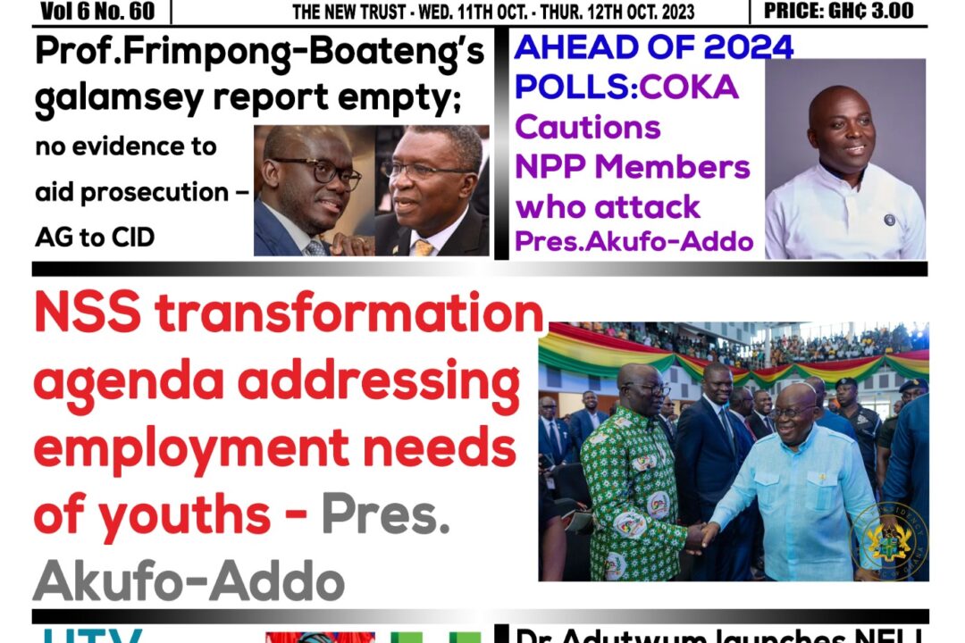 Wed.11th October,2023 Edition of The New Trust Newspaper