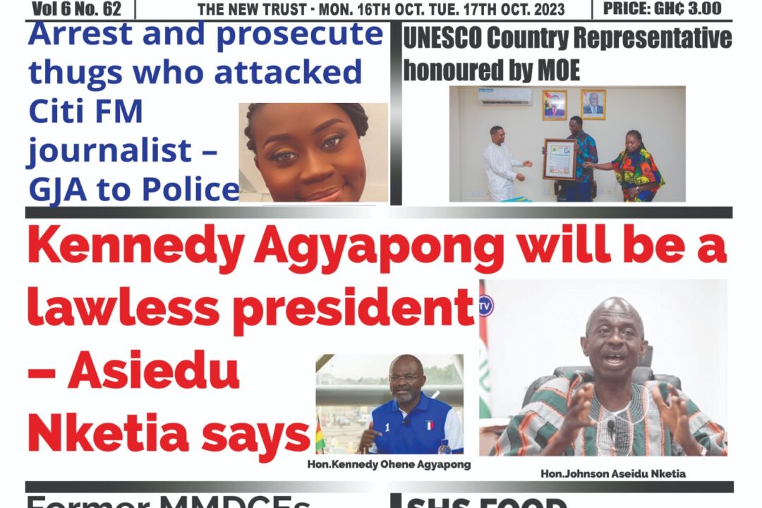 Monday,16th October,2023 Edition of The New Trust Newspaper