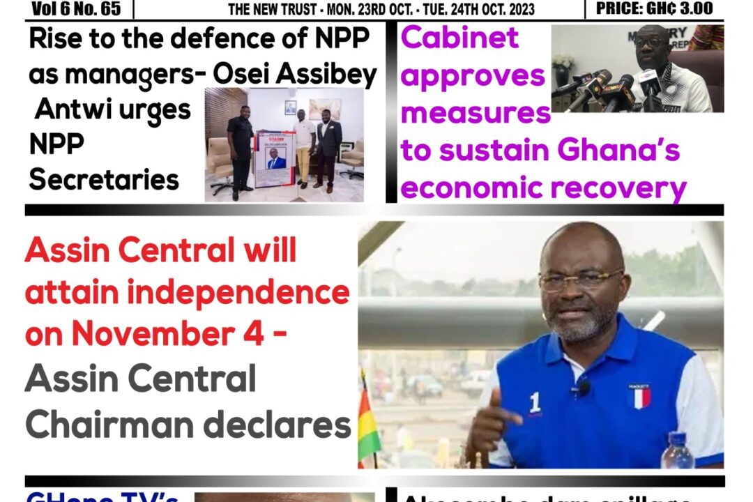 Monday,23rd October,2023 Edition of The New Trust Newspaper