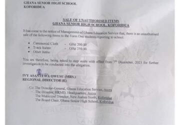 GES interdicts GHANASS headmistress for allegedly selling ‘unauthorized’ items