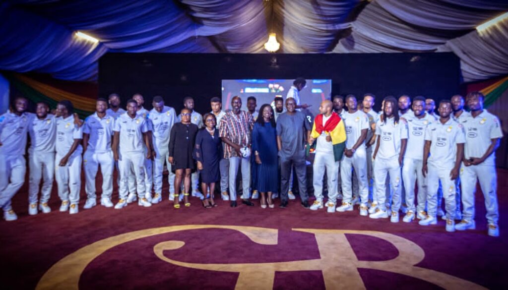 CCSSO, Madam Adwoa Wiafe and other MTN officials with the Black Stars team