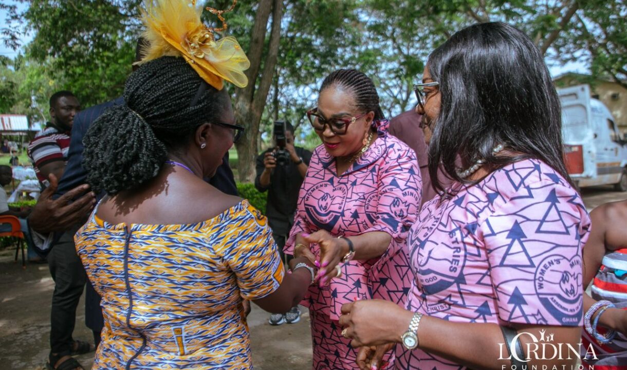 Lordina Mahama interacts with young ladies at a Singles camp meeting.
