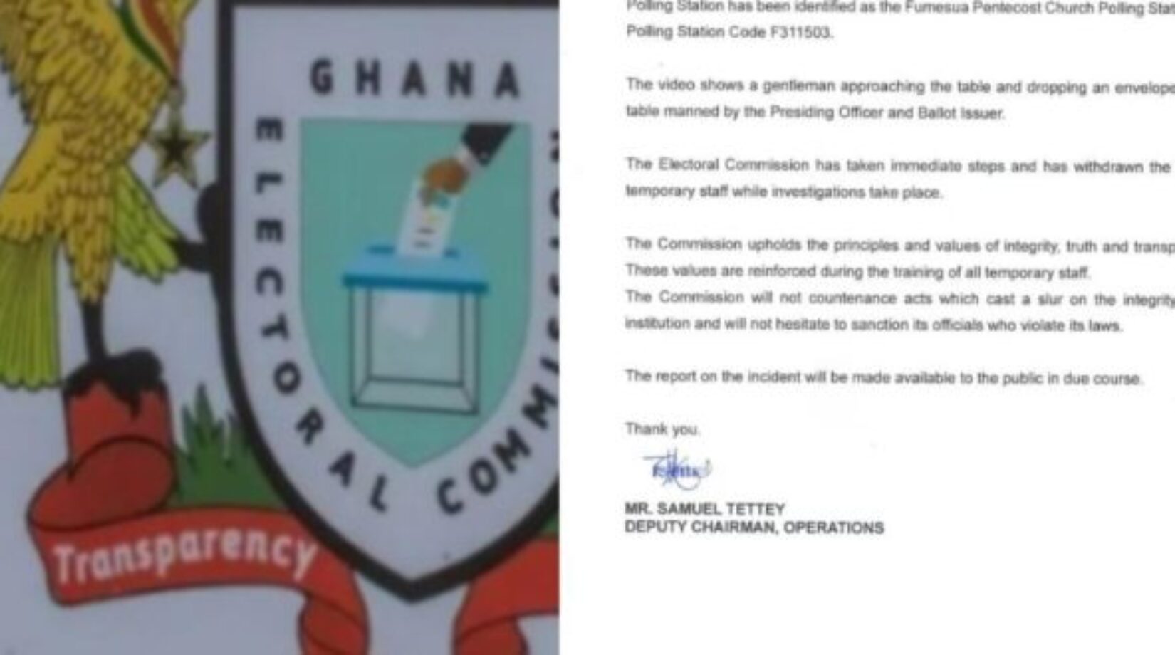 Ejisu By-election: EC Withdraws 2 Temporary Staff Over White Envelope Video