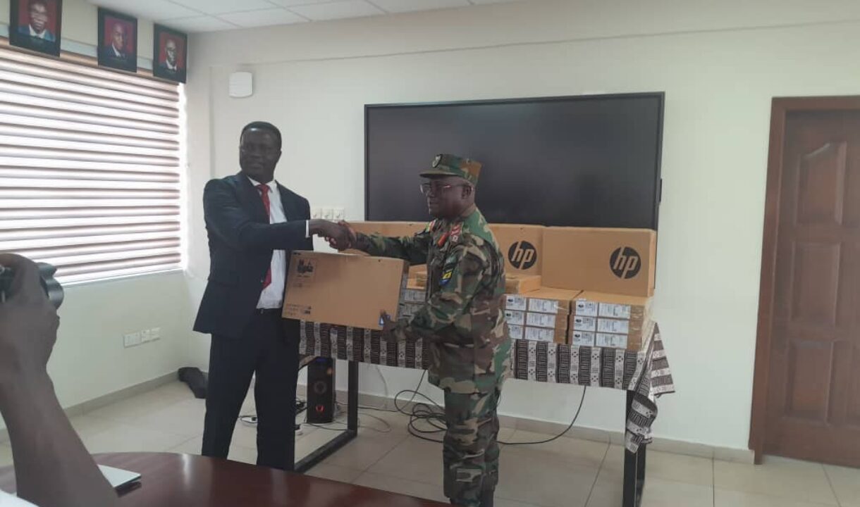 MOE presents Laptops to Ghana Armed Forces Command and Staff College