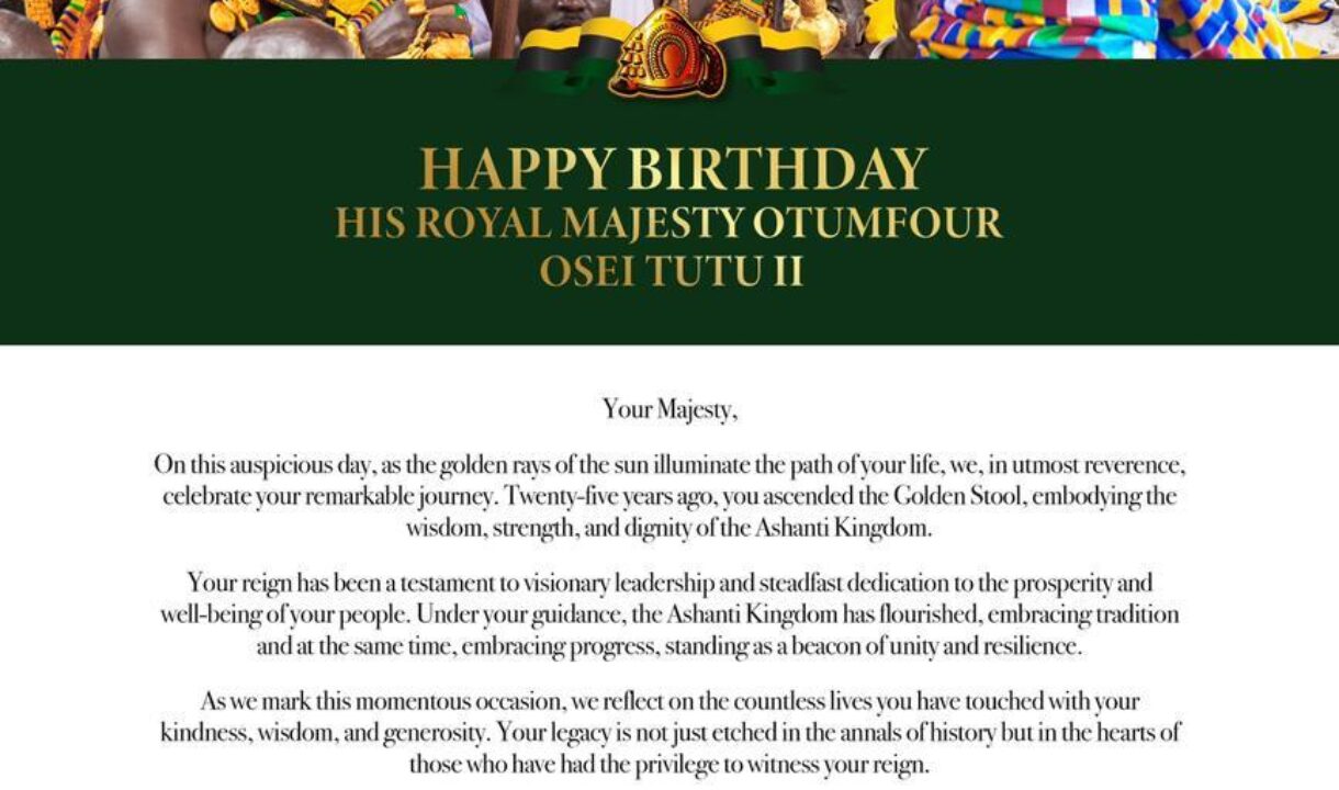 Dr.Mathew Opoku Prempeh pens powerful message to celebrate Otumfuo on His 74th Birthday