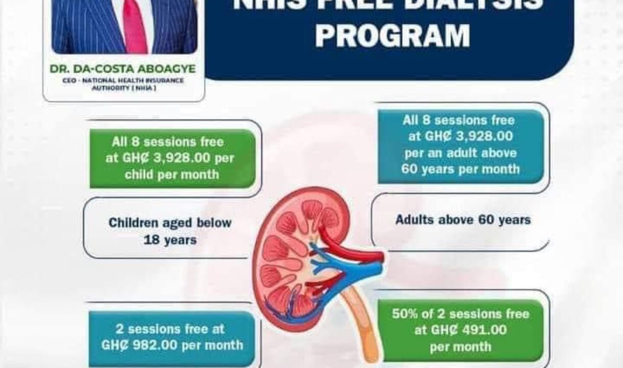 GOV’T ROLLS OUT FREE DIALYSIS TREATMENT FOR CHILDREN UNDER 18, AGED ABOVE 60