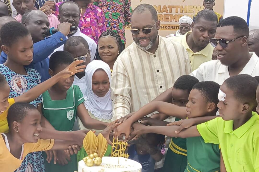 Napo donates educational materials to schoolchildren in Kumasi Metro…as he celebrates belated 56th birthday
