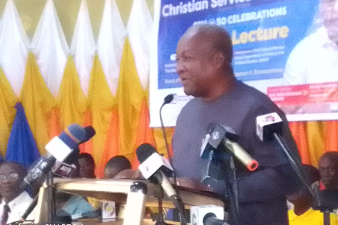 CSU@50 public lecture: Mahama fires Bawumia…says he can’t be trusted with presidency