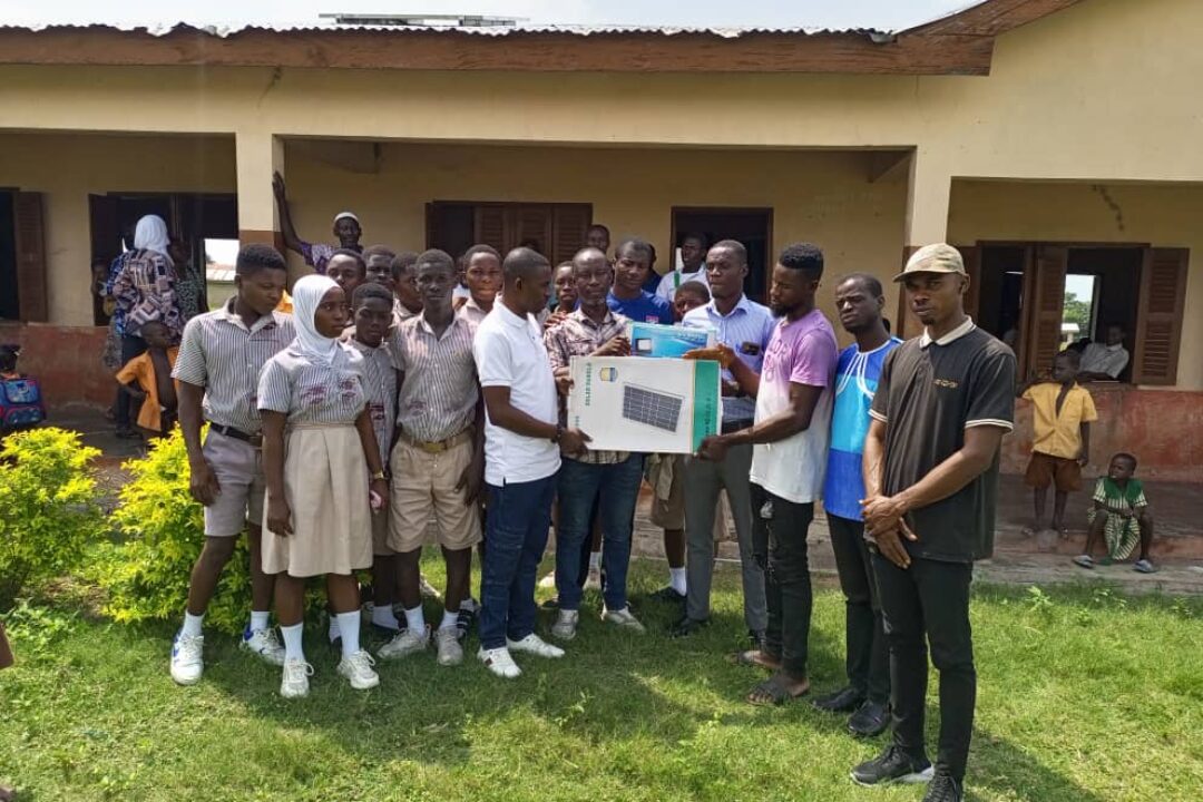 George Akom donates solar lights to Sekyere Afram Plans Junior High Schools