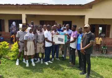 George Akom donates solar lights to Sekyere Afram Plans Junior High Schools