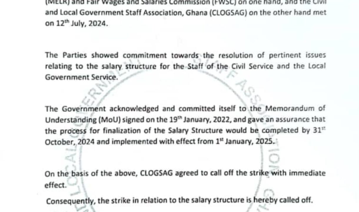 Communique::CLOGSAG calls off Strike