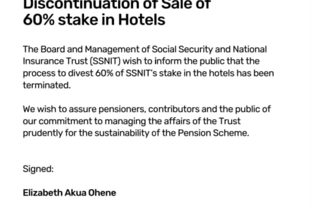 At long last:SSNIT terminates sale of 60% stake in hotels as labour unrest looms