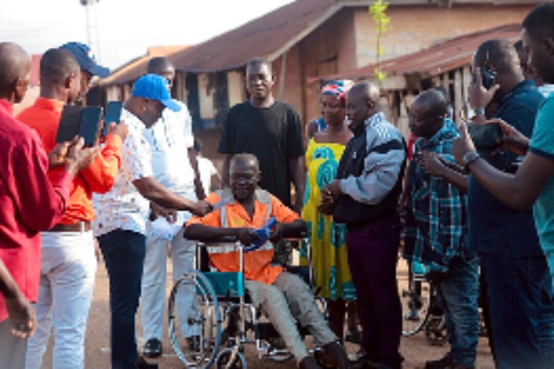 COKA shows love to physically Challenged man in Offinso South,donates brand new Wheelchair, Cash to him
