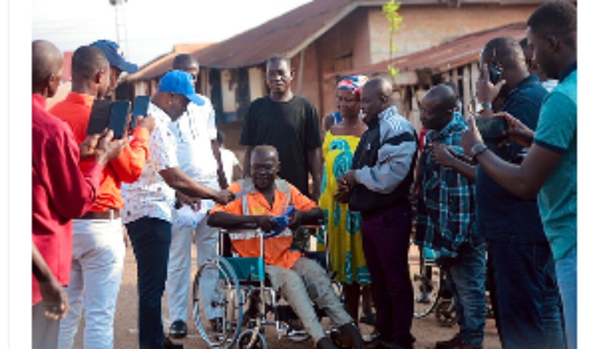 COKA shows love to physically Challenged man in Offinso South,donates brand new Wheelchair, Cash to him