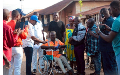 COKA shows love to physically Challenged man in Offinso South,donates brand new Wheelchair, Cash to him