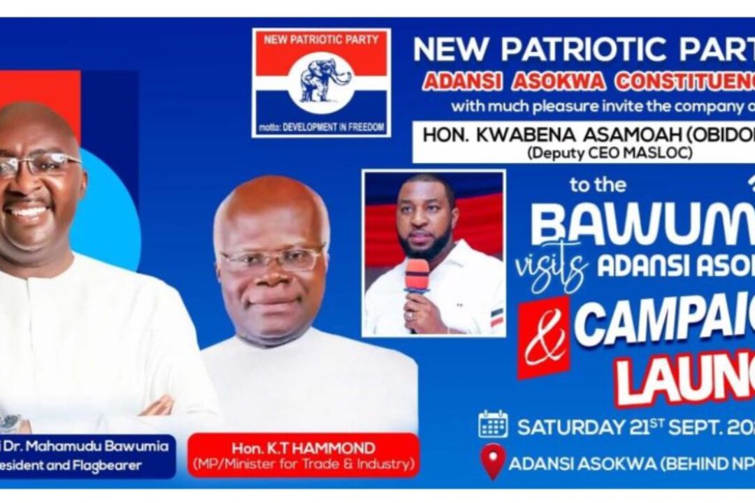 Dep. MASLOC CEO to storm Adansi Asokwa in support of KT Hammond and Bawumia ahead of December polls