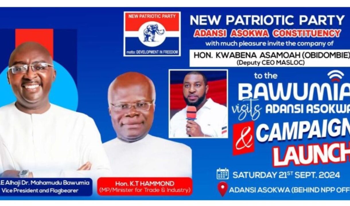 Dep. MASLOC CEO  to storm Adansi Asokwa in support of KT Hammond and  Bawumia ahead of December polls