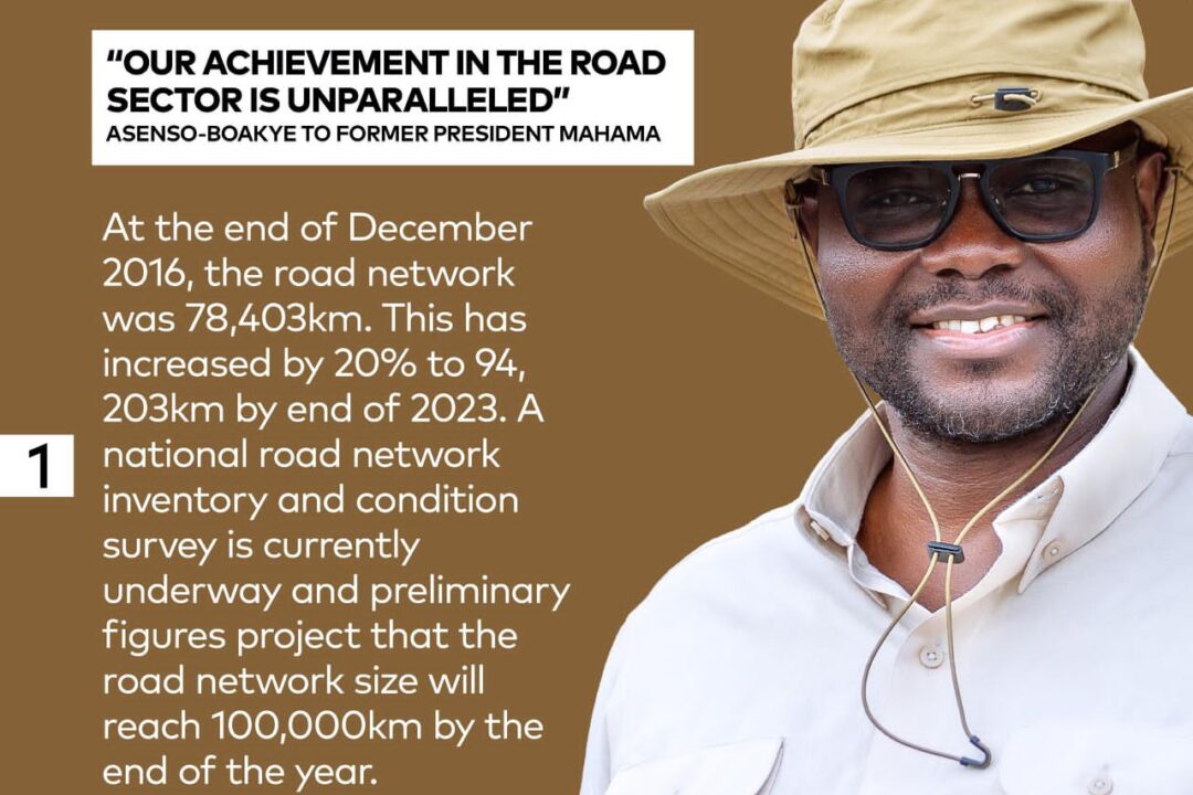 Infographics:”Our achievement in the road sector is unparalleled”-Asenso Boakye to John Mahama