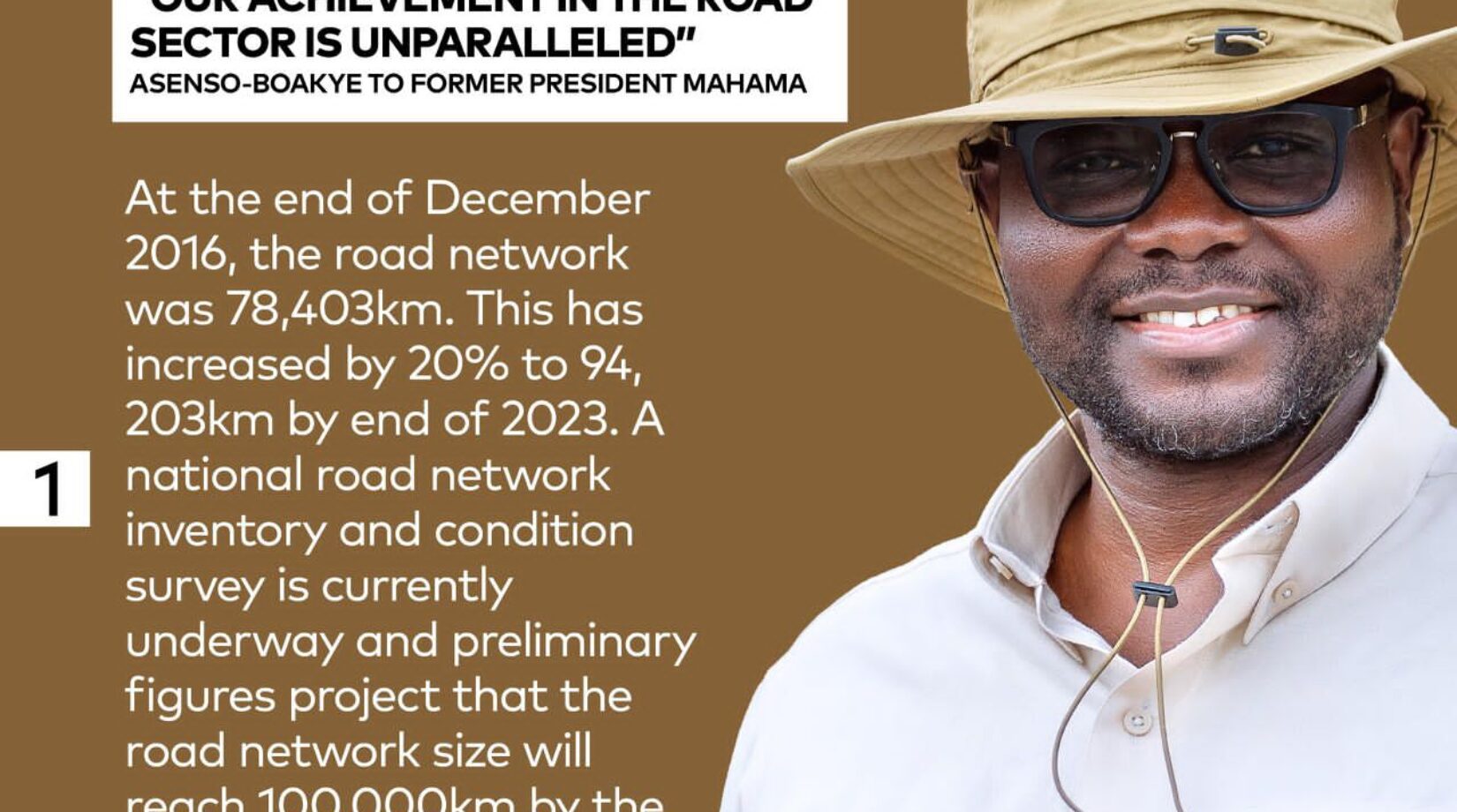 Infographics:”Our achievement in the road sector is unparalleled”-Asenso Boakye to John Mahama