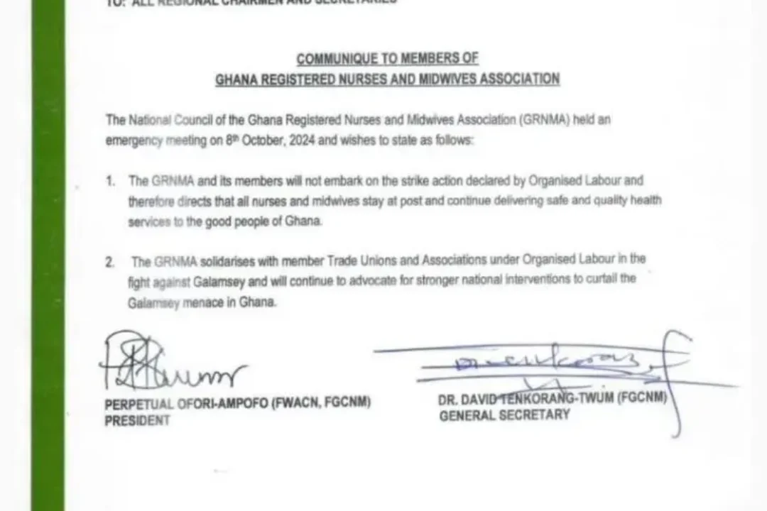 Fight against galamsey:Organized Labour divided…as Registered Nurses & Midwives pull out of tomorrow’s strike