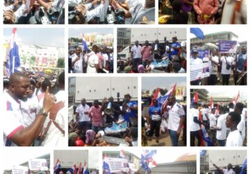 Miracles Aboagye, Deputy MASLOC CEO, some free SHS graduates invade Kejetia to rally support for Dr. Bawumia