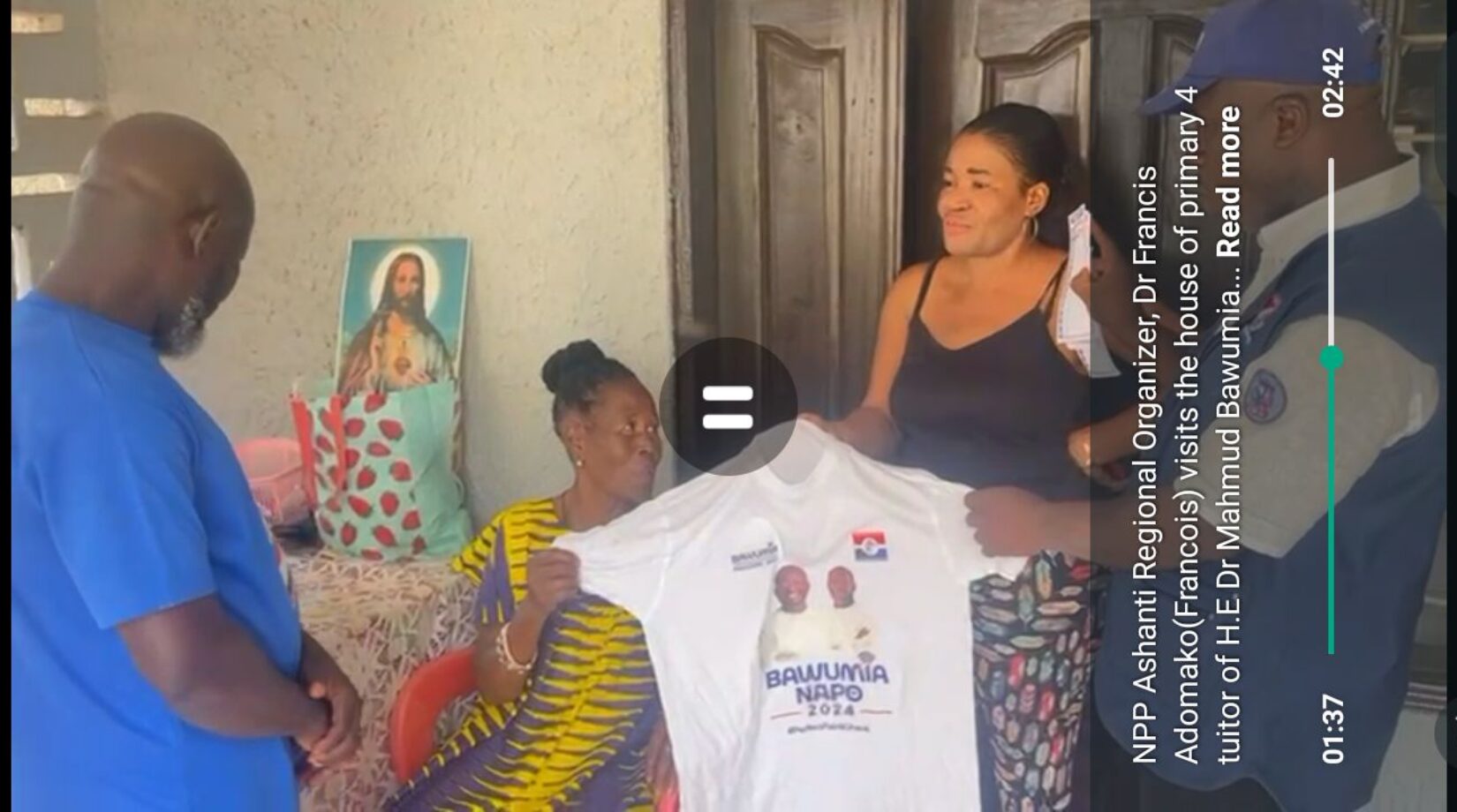 Video:Ashanti NPP Organizer visits Bawumia’s Primary 4 tutor house