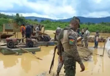 Galamsey:Military destroys 3 Chanfans in Birim