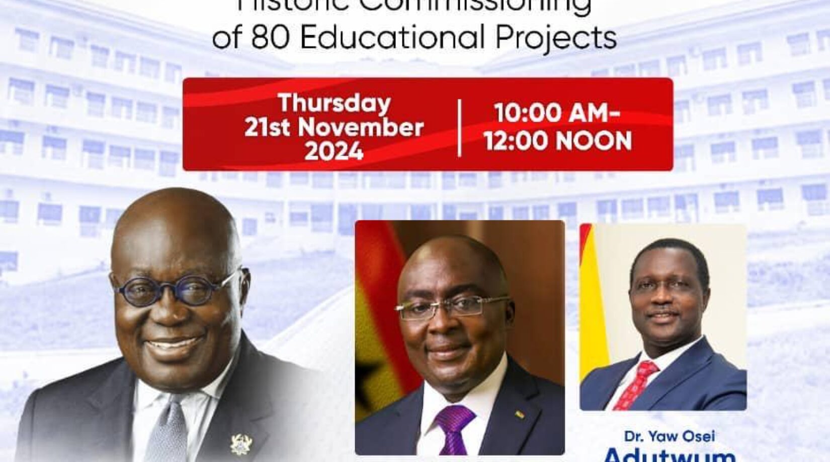 Akufo-Addo to lead commissioning of over 80 educational projects