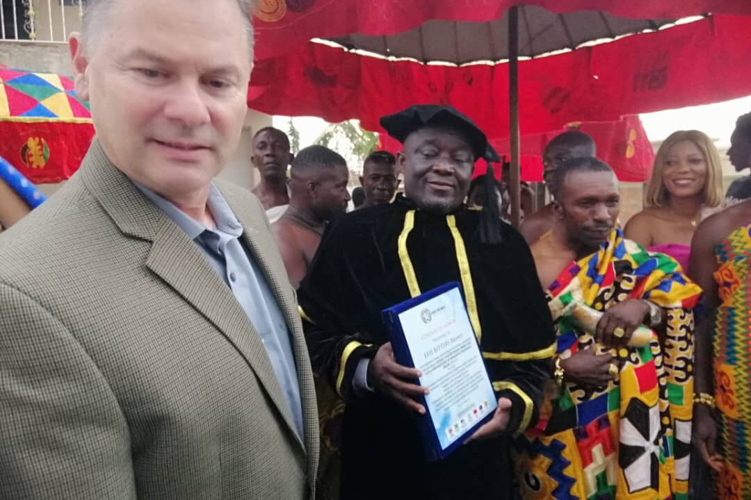 World Diplomatic Federation honours Nana Gyedu Kumaning IV…as he calls for peaceful elections