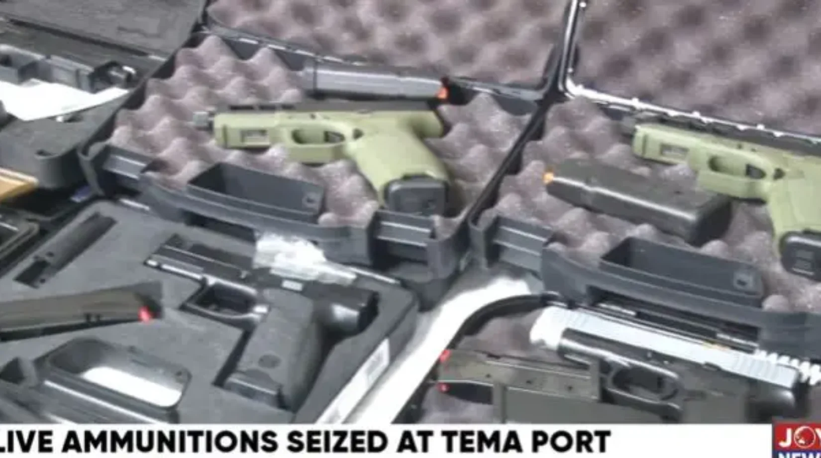 Security alert:53 pistols, 74 magazines, live rounds uncovered at Tema Port