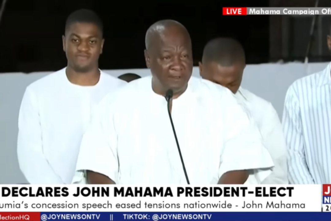 Dec 7 polls:Bawumia’s concession eased tensions nationwide-Mahama declares