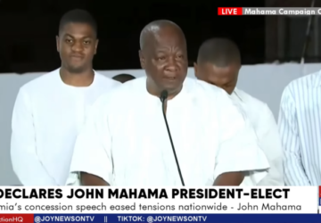 Dec 7 polls:Bawumia’s concession eased tensions nationwide-Mahama declares