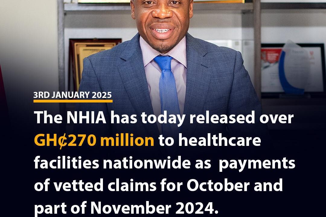 NHIA disburses GH¢270m to Healthcare providers for October-November 2024 claims-Dr.Aboagye Da-Coasta